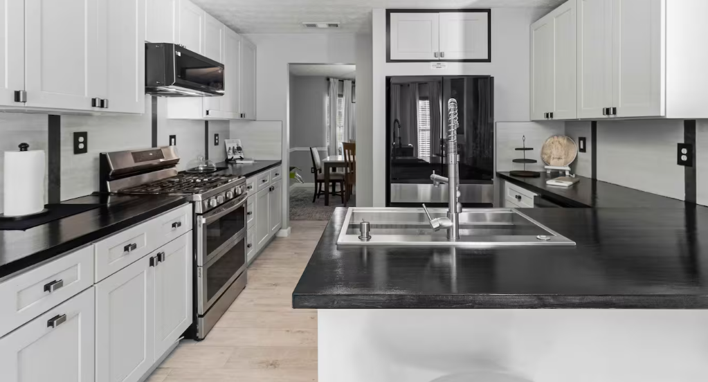 Modern shared kitchen with full-size appliances